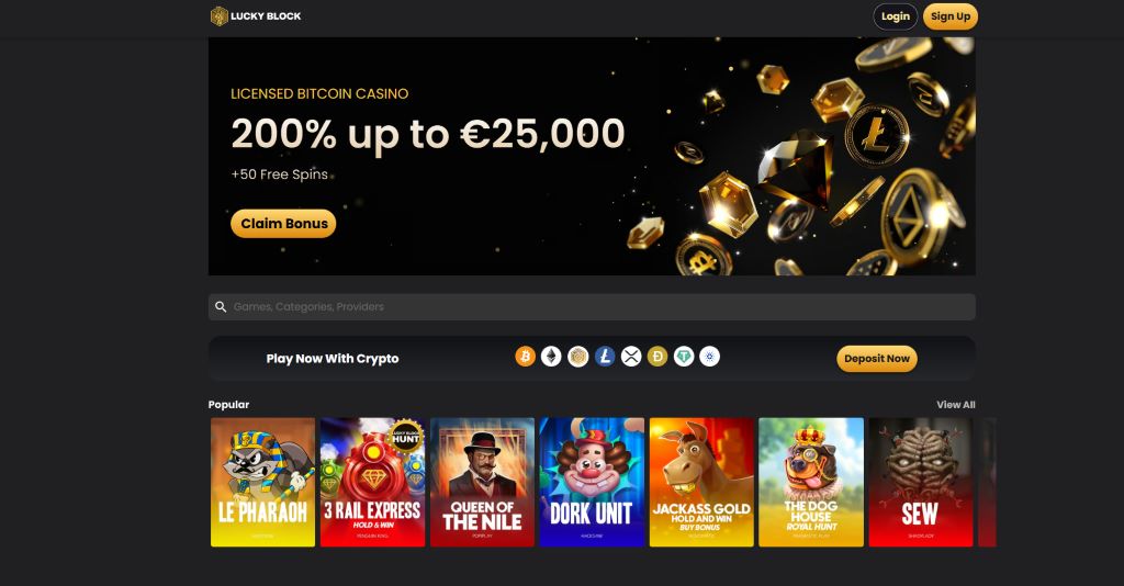 Lucky Block - Top online casino België voor hoge crypto-bonussen
